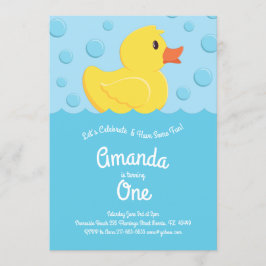 Rubrik Ducky Cute Kid 1:a födelsedagen Party Ankor Inbjudningar