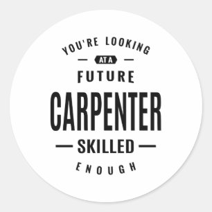 Rubrik för carpenter-jobb, gips runt klistermärke