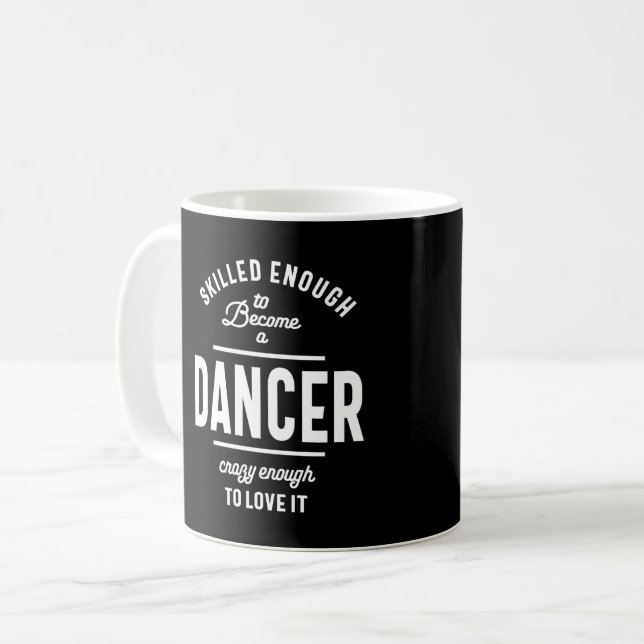 Rubrik för dansarjobb kaffemugg (Framsida vänster)