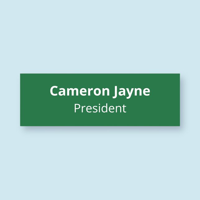 Rubrik för den magnetiska Professionellen Namn bri Namnbricka (MISOOK Classic Rectangle Green Name Tag)