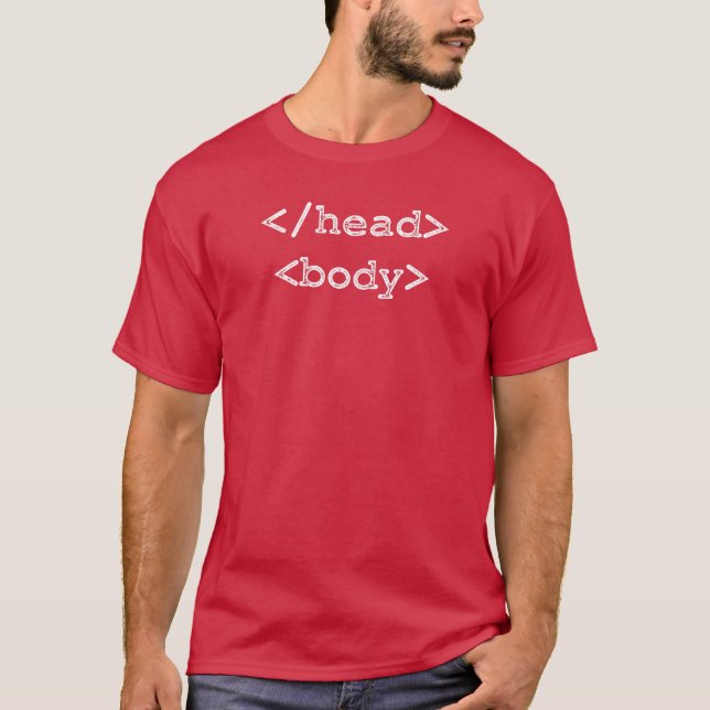 Rubrik för HTML-huvud för Developer Programmer Tee Shirt (Framsida)