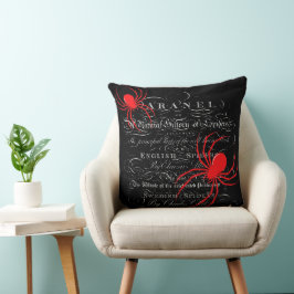 Rubrik för naturhistorik Sidospindar Calligraphy Kudde