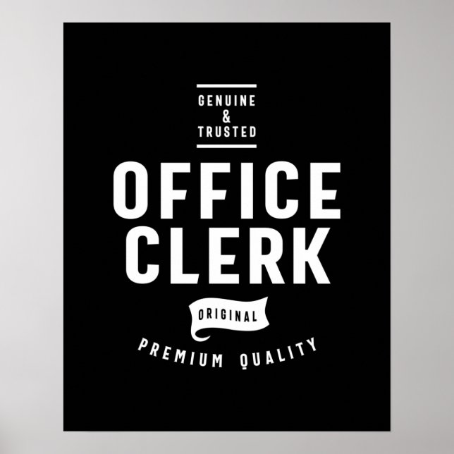 Rubrik för Office Clerk-jobb - Gift Poster (Framsidan)