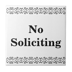 Rubrik för Victorian No Soliciting Sign Tile Kakelplatta