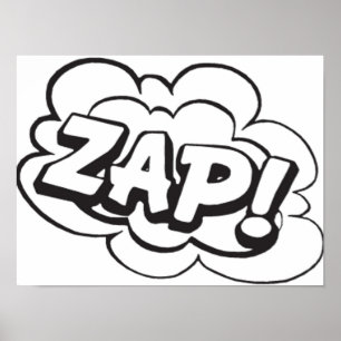 Rubrik för ZAP Tecknad Bok Poster