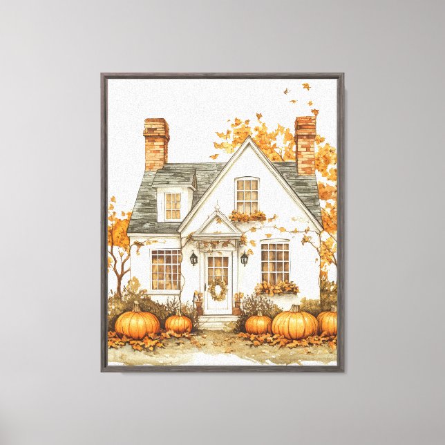 Rubrik: Kanvastrycket Vintage Fall House Canvastryck (Framsida)