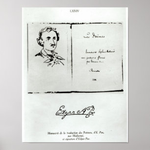 Rubrik "Les Poemes" från Edgar Allan Poe Poster