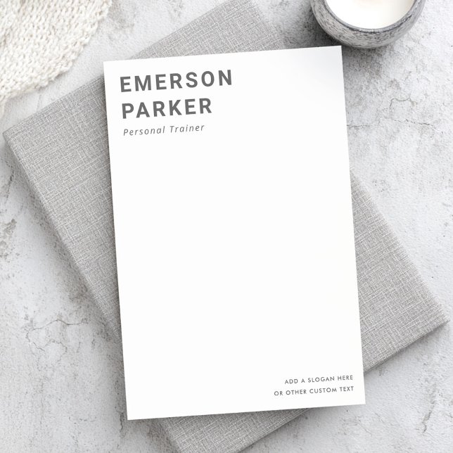 Rubrik och textaffärsverksamhet i namn post-it block (Bold name title and text business post-it notes)