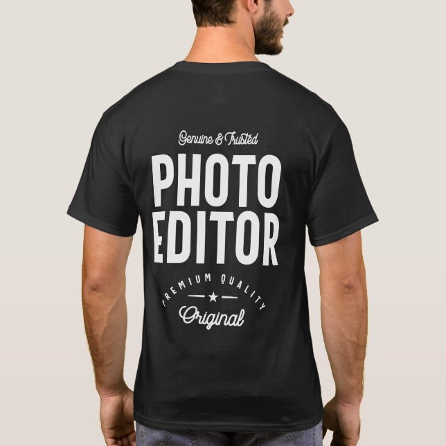 Rubrik på fotoredigeringsjobb t shirt (Baksida)
