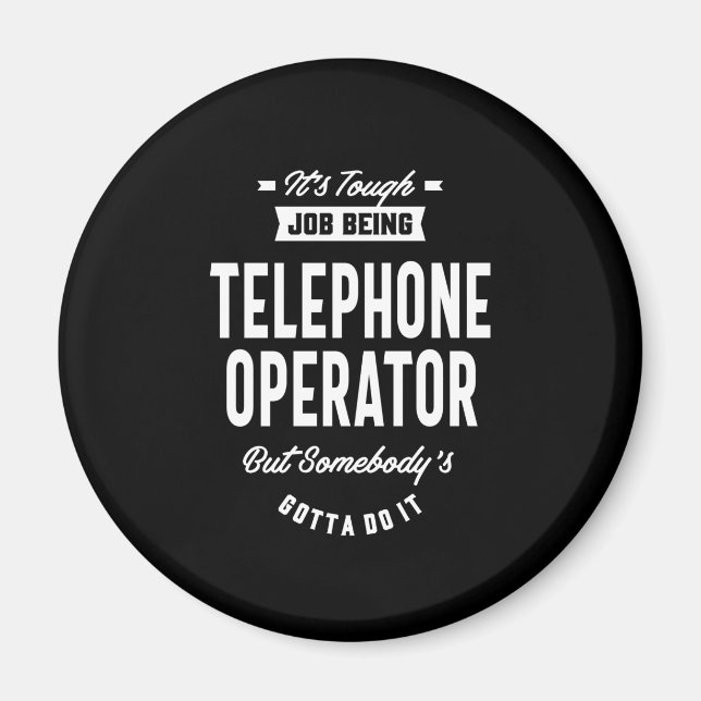 Rubrik på telefonoperatörsjobb magnet (Framsidan)