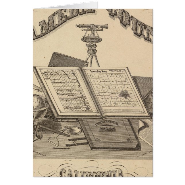 Rubrik Page Alameda County atlas karta Hälsningskort (Framsidan)