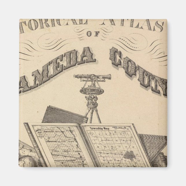 Rubrik Page Alameda County atlas karta Magnet (Framsidan)