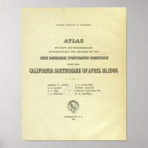 Rubrik Page Atlas Kalifornien-jordbävning Poster