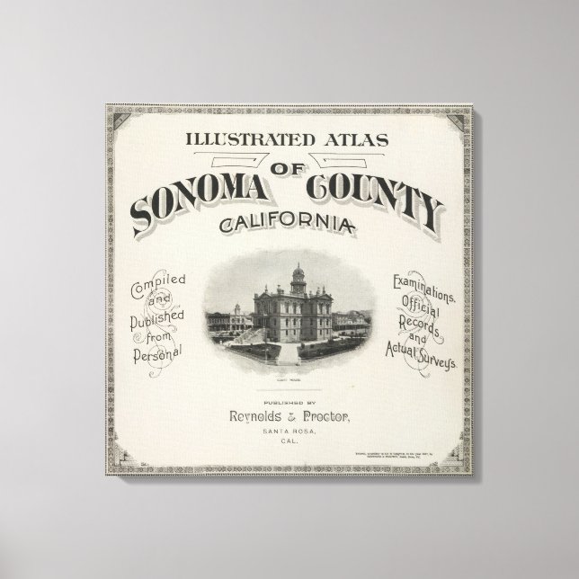 Rubrik Page Atlas Sonoma County, Kalifornien Canvastryck (Framsida)