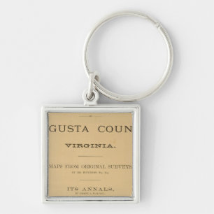Rubrik Page Augusta County, Virginia Fyrkantig Silverfärgad Nyckelring