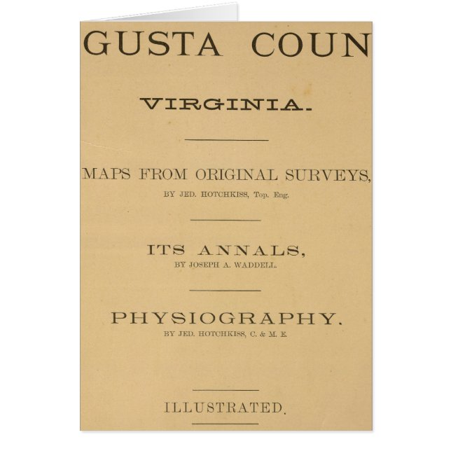 Rubrik Page Augusta County, Virginia Hälsningskort (Framsidan)