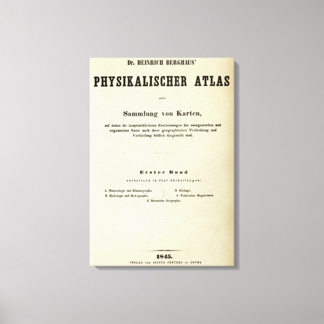 Rubrik Page Dr Heinrich Berghaus Canvastryck (Framsida)