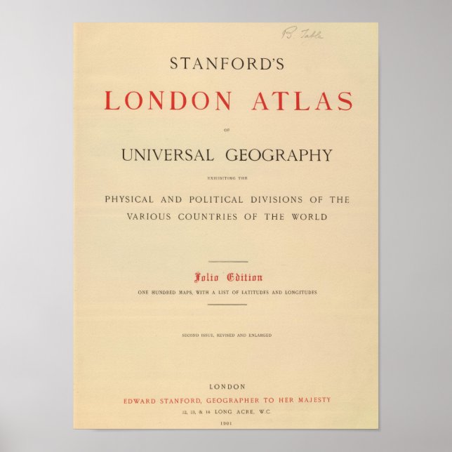 Rubrik Page Stanfords London atlas Poster (Framsidan)