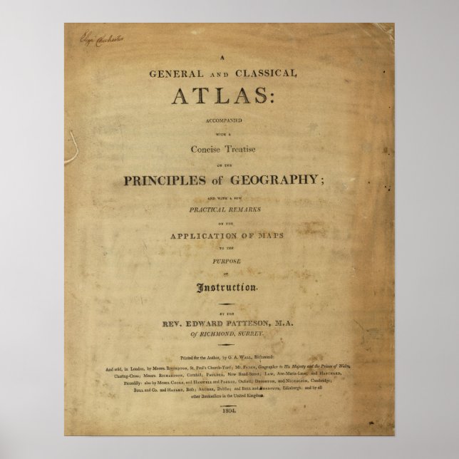 Rubrik Sida Allmänt och klassisk atlas Poster (Framsidan)