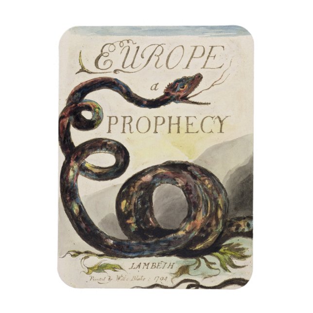 Rubrik Sida från Europa. A Prophecy", 1794 (lättna Magnet (Vertikal)