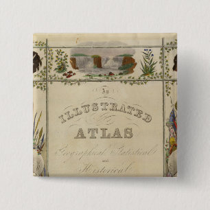Rubrik Sida Illustrerade atlas från Förenade Sta Knapp