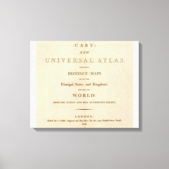 Rubrik Sida med nya universella atlas Canvastryck (Framsida)