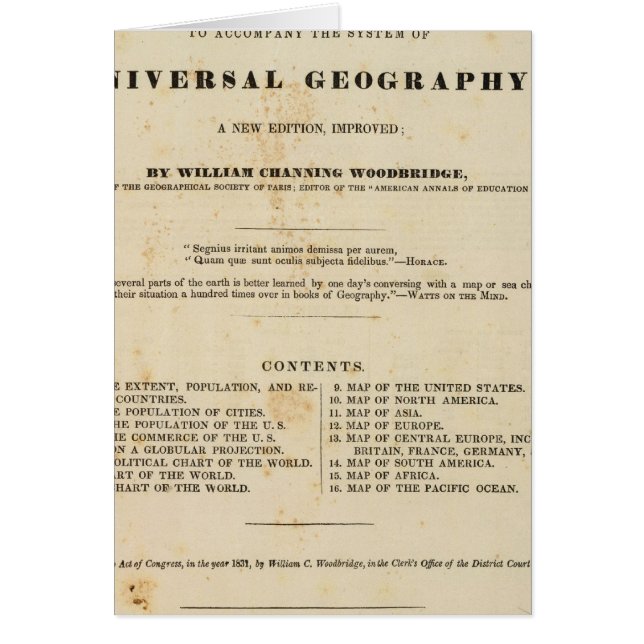 Rubrik Sida Modern atlas Hälsningskort (Framsidan)