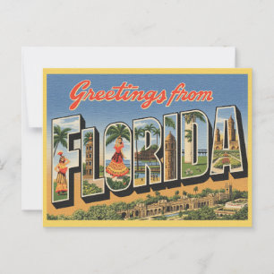Rubrik Vintage "Hälsning från Florida" Vykort