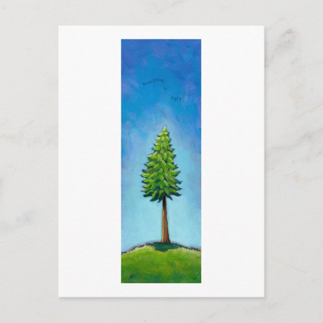 Rubriker:  Att vara en Träd - Brening i ljus. Vykort (Framsida)