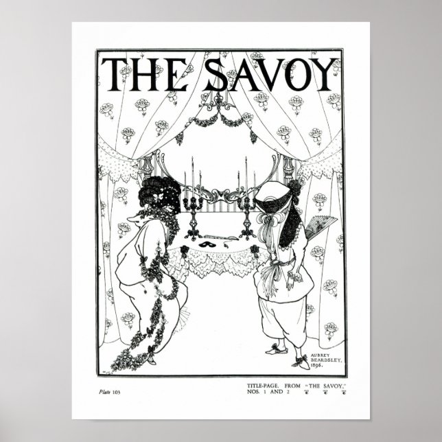 Rubriksida från "The Savoy" nr 1 och 2, 1896 (tänd Poster (Framsidan)
