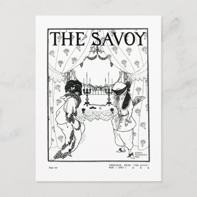 Rubriksida från "The Savoy" nr 1 och 2, 1896 (tänd Vykort (Framsida)