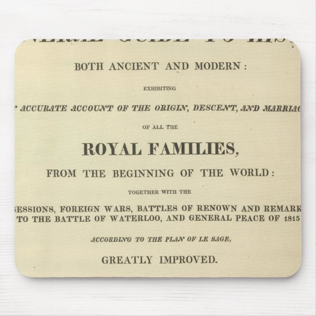 Rubriksidan är fullständig Genealologisk, historis Musmatta (Framsidan)