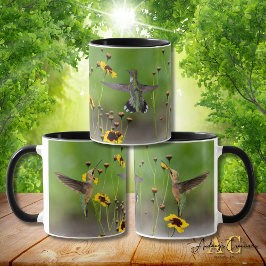 Rubrostrupig kolibri "i Plains Coreopsis" Mugg