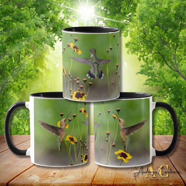 Rubrostrupig kolibri "i Plains Coreopsis" Mugg (Skapare uppladdad)