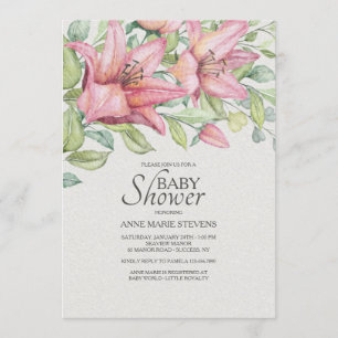 Rubrum Lilies Baby Shower-inbjudan Inbjudningar