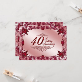 Ruby 40-års bröllopsjubileum 4,5x6,25 inbjudan