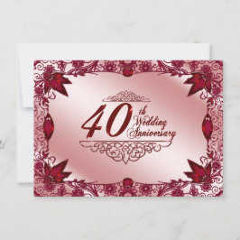 Ruby 40-års bröllopsjubileum 4,5x6,25 inbjudan