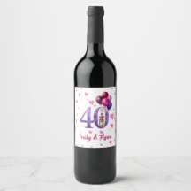 Ruby 40-års jubileumsetikett för flaska