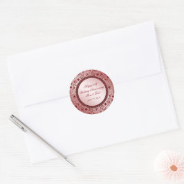 Ruby 40:e Bröllop-årsdagen Rund Sticker Runt Klistermärke
