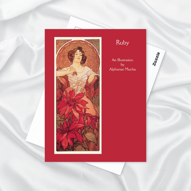 Ruby Alphonse Mucha Precious Stones Series Vykort (Skapare uppladdad)