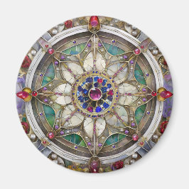 Ruby, Amethyst, Sapphire och Pearl Mandala Magnet