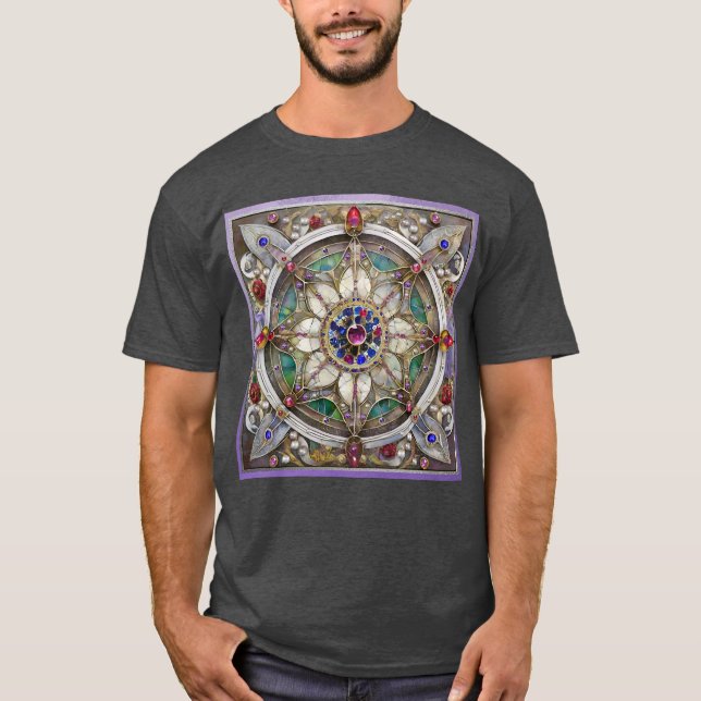 Ruby, Amethyst, Sapphire och Pearl Mandala T Shirt (Framsida)