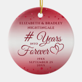 Ruby-årsdagen Hjärtat ÅR IN I FOREVER Photo Julgransprydnad Keramik