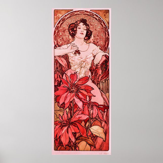Ruby av Alphonse Mucha Poster (Framsidan)