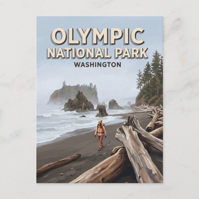 Ruby Beach Forks Washington Vykort (Framsida)