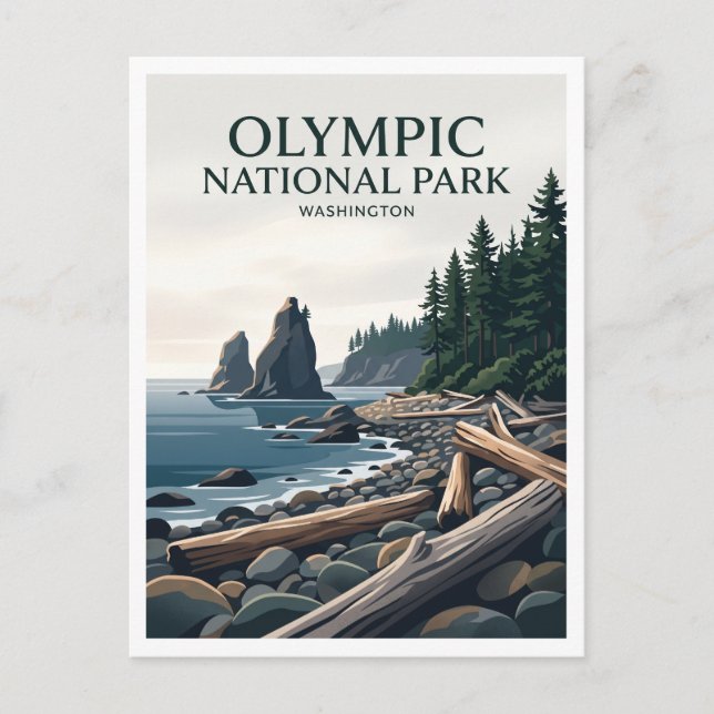 Ruby Beach Forks Washington Vykort (Framsida)