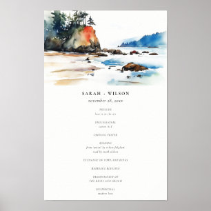 Ruby Beach Olympic National Park Bröllopsprogram Poster