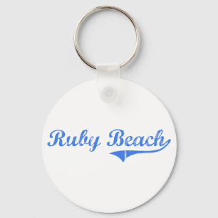 Ruby Beach Washington Classic Design Nyckelring