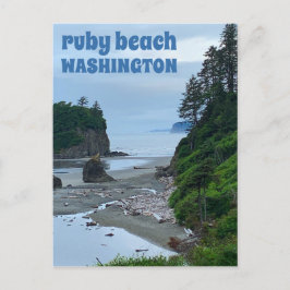 Ruby Beach Washington Olympic Twilight Travel Vykort