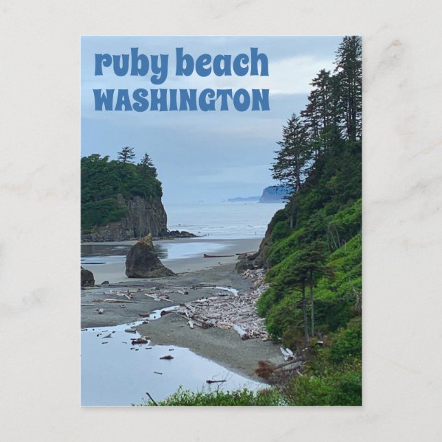 Ruby Beach Washington Olympic Twilight Travel Vykort (Framsida)